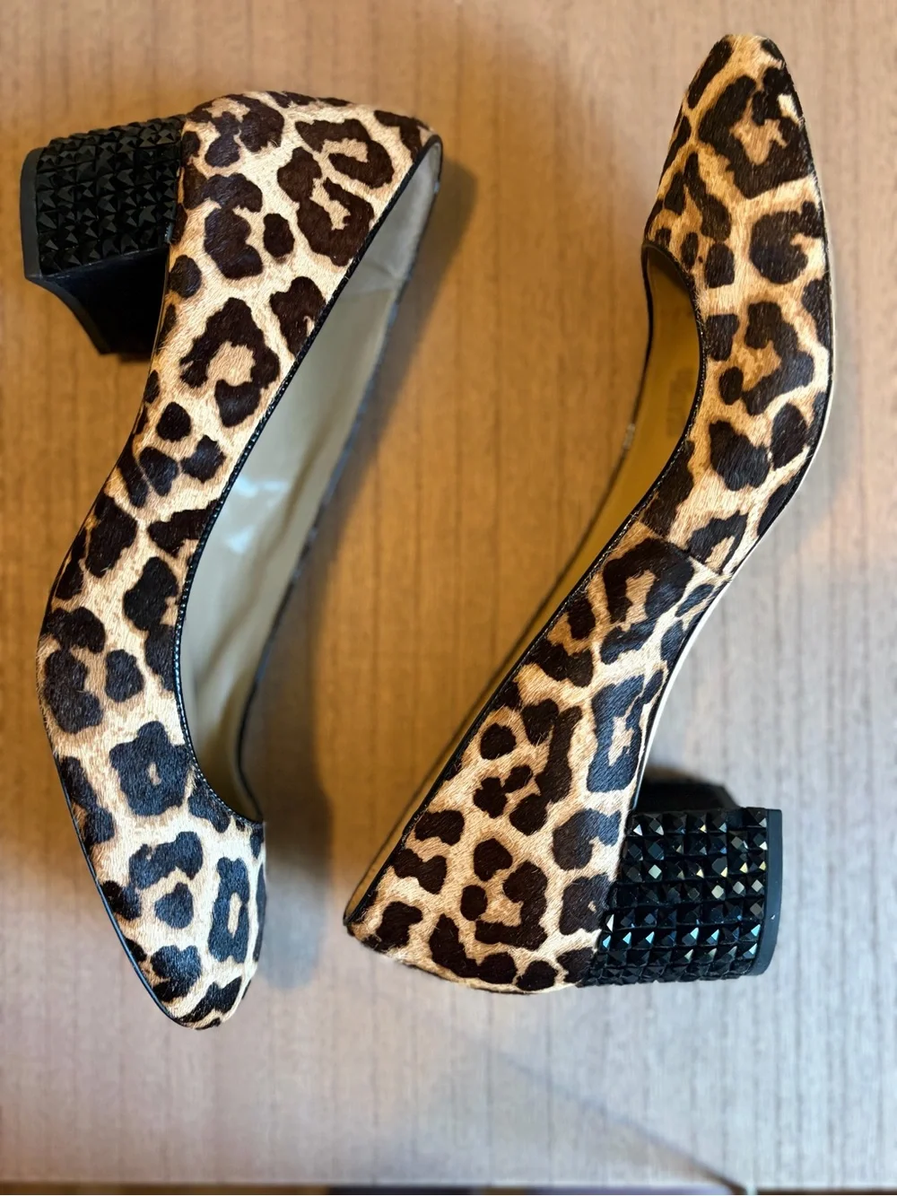 Michael Kors Arabella Leopard Haircalf Block Heel Pumps. Size 10